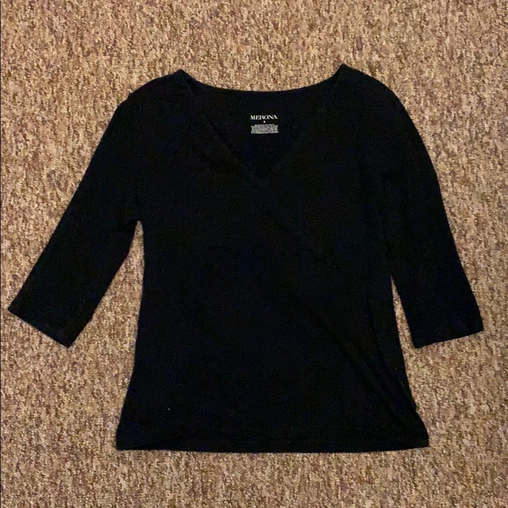 V-Cut Top with 3/4 Sleeve